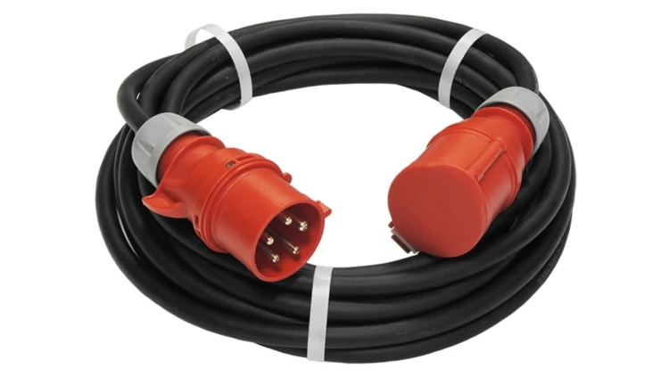 Przedłużacz budowlany siłowy elCORD CEE 32A 400V IP44 5m H07RN-F 5G4 z wtyczką i gniazdem CEE 32A-5P IP44 30355050