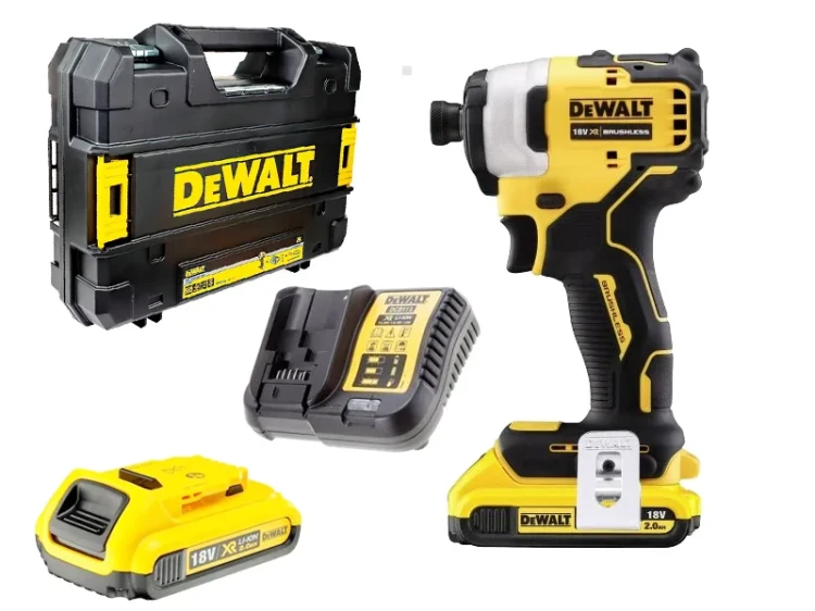 DeWalt-Zakretarka-udarowa-akumulatorowa-DCF809D2T-QW z elementami : walizka, ładowarka, akumulator zapasowy