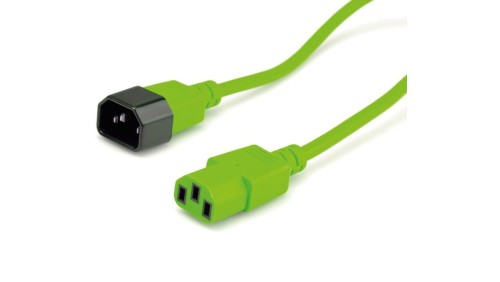 Przedłużacz zasilający 230V IEC320 C14/ C13 3m zielony