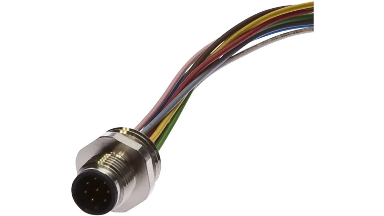 Akcesoria, Wtyczka do zabudowy, kompletna, 30V, M12 8-PIN, IP67, Złącze śrubowe M16, AV98A922