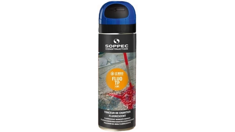 Farba geodezyjna do znakowania spray niebieska SOPPEC Fluo T.P.