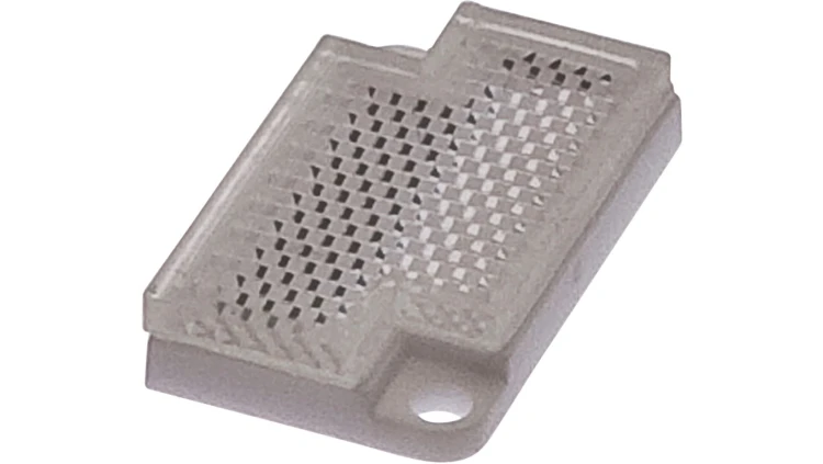 Akcesoria optyczne, odbłyśnik, 4,2x23x14mm, otwór na śrubę, 2xØ2,2mm, IP67, PMMA+PMMA, polaryzacja, AO000083