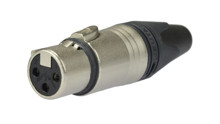 NEUTRIK Gniazdo mikrofonowe XLR (3-pin) na kabel do 8,0mm posrebrzane NC3FXX