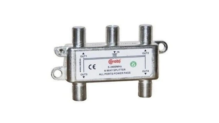 Rozgałęźnik sygnału splitter 5-2400Mhz 4 wyjścia power pass CORAB