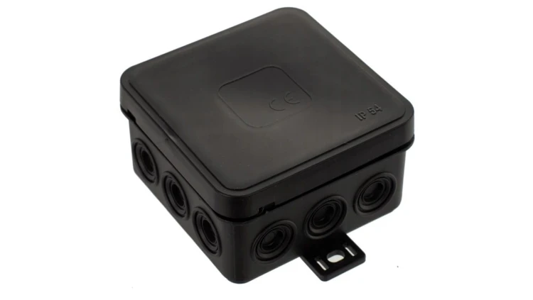 Puszka instalacyjna natynkowa typu KLIK 85x85x41mm hermetyczna IP54 czarna ViPlast