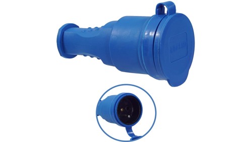 Gniazdo przenośne gumowe 16A 230V IP44 niebieskie AEI602279-B