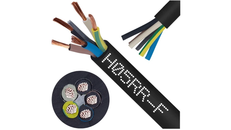 Przewód w gumie H05RR-F / OW 5x2,5 300/500V Elektrokabel /10m/