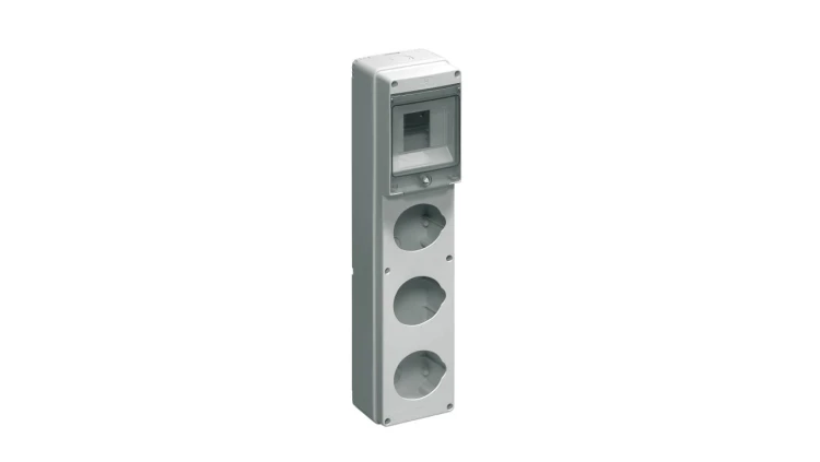Rozdzielnia budowlana pusta 4 mod.3 gniazda 16/32A szara EC69012