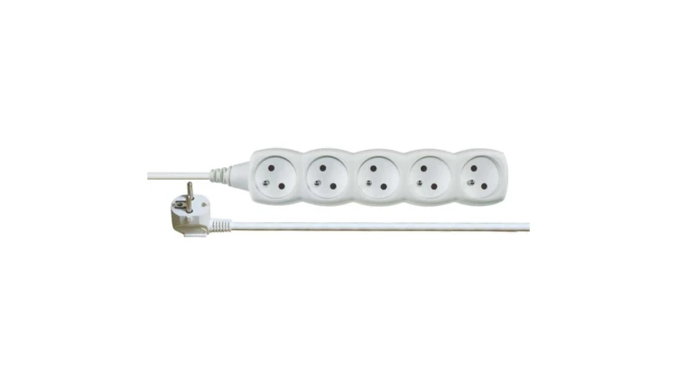 Przedłużacz 5-gniazd z/u 7m /H05VV-F 3G1/ biały P0517