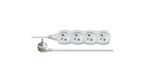 Przedłużacz 4-gniazda z/u 7m /H05VV-F 3G1/ biały P0417
