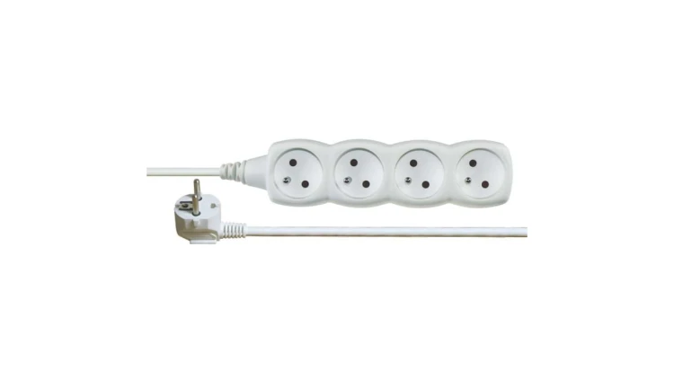 Przedłużacz 4-gniazda z/u 7m /H05VV-F 3G1/ biały P0417
