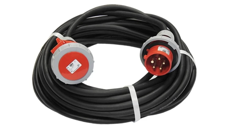 Przedłużacz budowlany siłowy elCORD CEE 16A 400V IP67 20m H07RN-F 5G2,5 z wtyczką i gniazdem CEE 16A-5P IP67 30266200