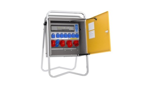 Rozdzielnica budowlana elBOX-S W32-001209 IP44 wtyk CEE 32A-5P gn: 9xGK 230V 16A 2xCEE 16A 1xCEE 32A RCCB 6kA 71326012