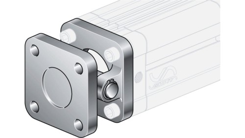 Ucho proste kompletne do siłownika pneumatycznego D50, ISO15552/6431, ISO21287, ze śrubami montaż.