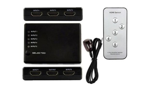 Przełącznik HDMI z pilotem, switch 5 wejść x 1 wyjście HDMI 4Kx2K LKV501E