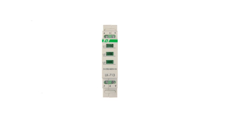 Lampka modułowa 3-fazowa zielona 3x230V+N AC LK-713G
