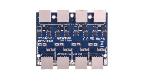 4-kanałowy moduł ogranicznika przepięć sieci LAN Gigabit Ethernet, PTF-64-ECO/PoE
