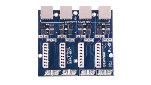 4-kanałowy moduł ogranicznika przepięć sieci LAN Gigabit Ethernet, PTU-64-ECO/PoE