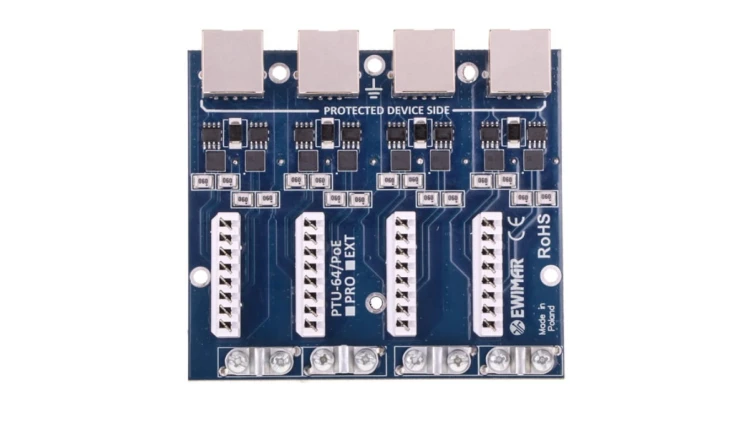4-kanałowy moduł ogranicznika przepięć sieci LAN Gigabit Ethernet, PTU-64-ECO/PoE