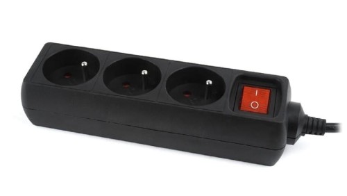 Listwa zasilająca ENERGENIE EG-PSU3F-01 (3 x Typ E 10 A 0,6m kolor czarny)