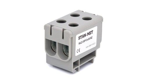 Złączka szynowa gwintowa al/cu 2x50mm2 szara WLZ-35P/2x50SZ