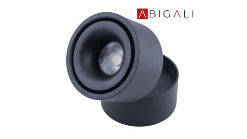 Abigali Oprawa natynkowa czarna regulowana Posh Cree COB 12W 3000K CRI90 20, ABIGALI-MZTD-B-12-20WW