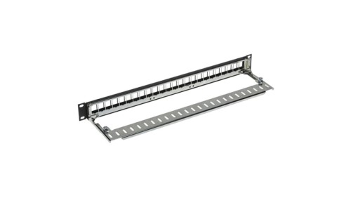 Panel 19-calowy 24 x DataGate UTP/FTP kat 6A, 1U, z półką kablową, niewyposażony Czarny PID-00258