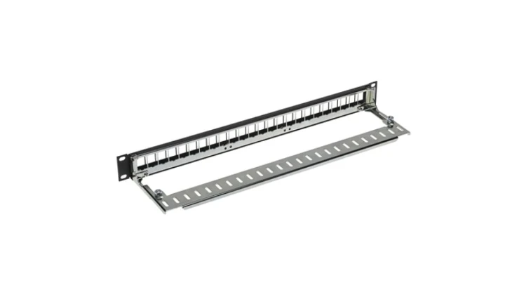 Panel 19-calowy 24 x DataGate UTP/FTP kat 6A, 1U, z półką kablową, niewyposażony Czarny PID-00258