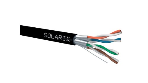 Kabel instalacyjny Solarix CAT6A STP PE Fca zewnętrzny 500m/szpula SXKD-6A-STP-PE czarny