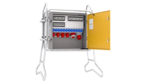 Rozdzielnica budowlana elBOX-XLR W125-01220C IP44 w ramie wtyk CEE 125A-5P gn: 12xGK 2x16A 2x32A 1x63A 6xRCCB