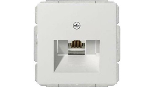 GIRA F100 Gniazdo komputerowe 1xRJ45 pojedyncze kat. 6 biały połysk