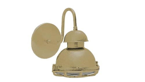 KINKIET mosiężny 56, E27, 60W, klosz przeźroczysty-szkło, IP64, siatka mosiężna A56