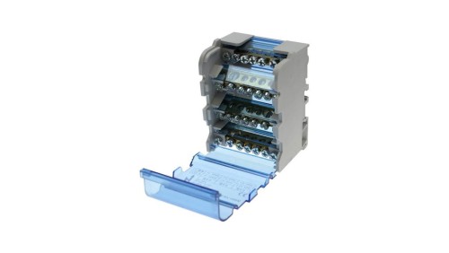 Modułowy blok rozdzielczy 100A materiał PA66, klasa V0, TH-35 na szynę DIN NBD 4-07-100A