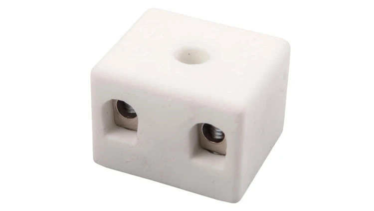 Złączka gwintowa porcelanowa 4mm² 2-tory biała z 1 otworem do przykręcania CPO-5A-2P 80712516