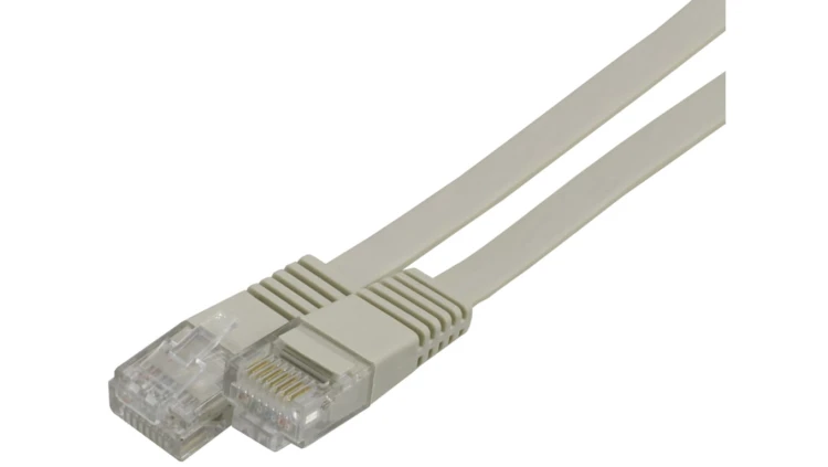 Patchcord UTP kat.6 kabel sieciowy LAN 2x RJ45 płaski szary 15m NEKU