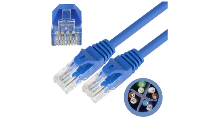 Patchcord UTP kat.6 kabel sieciowy LAN 2x RJ45 linka niebieski 3m NEKU