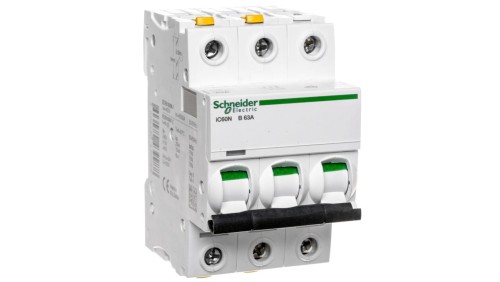 Wyłącznik nadprądowy 3P B 63A 6kA AC iC60N-B63-3 Acti9 A9F03363