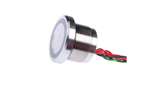 Czujnik mechaniczny przycisk LED M22x1 20dł 24VDC 200mA NO 0,5m kabel YM220100