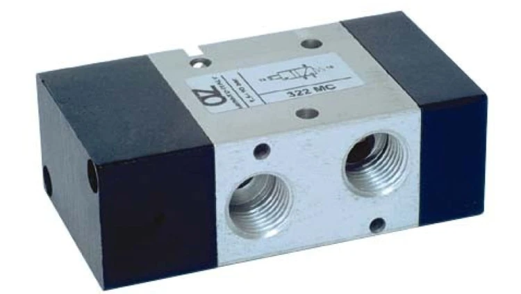 Zawór rozdzielający pneumatyczny 3/2 G 1/4 NC normalnie zamknięty, monostabilny, AZ Pneumatica