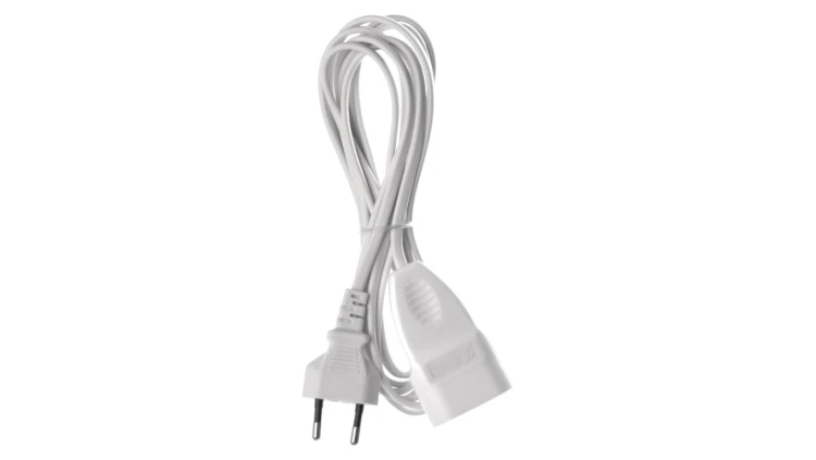 Przedłużacz 2× 075 mm 1 gniazdo 3m biały P01303