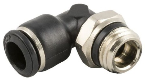 Obrotowa złączka pośrednia kolankowa gwint R 3/8 męskie, Wciskane 6 mm RS PRO