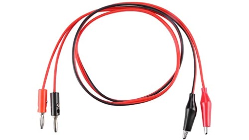Zestaw komplet Kabel miernika banan - krokodylek izolowany 1,5m para 24981