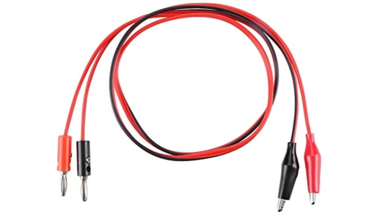 Zestaw komplet Kabel miernika banan - krokodylek izolowany 1,5m para 24981