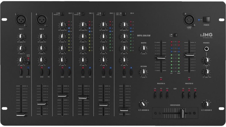 6-kanałowy mikser stereo MPX-206/SW