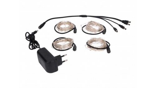 Lampki led zewnętrzne ŁEZKI 230V 4x5m 4x 50LED fioletowe