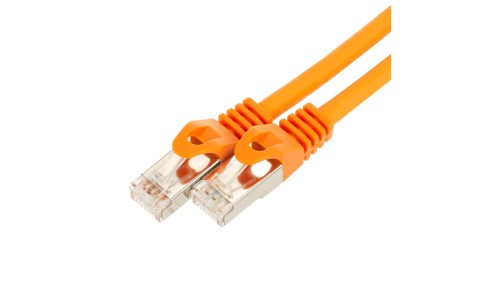 Patchcord S/FTP kat.7 PiMF kabel sieciowy LAN 2x RJ45 PoE pomarańczowy 2m NEKU