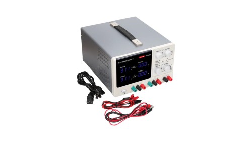 Potrójny stabilizowany zasilacz laboratoryjny z płynną regulacją 2x0-32V 0-3A + 1x5V/3A