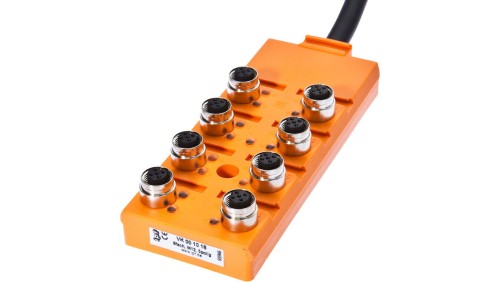 Rozdzielacz, 30x152x60mm, 10-30VDC, 8x M12 5-PIN, Stały rozdzielacz kablowy / podłączona linia magistralna, VK001016