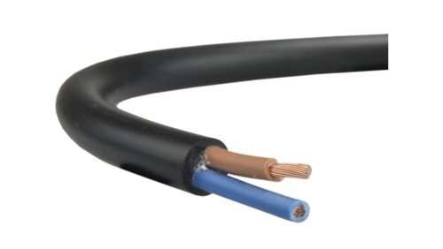 Przewód prądowy H03VV-F / OMY 300V 2x0,5 czarny linka Elektrokabel /50m/