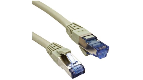 Patchcord S/FTP kat.6A PiMF kabel sieciowy LAN 2x RJ45 linka PoE szary 1m